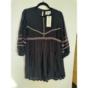 ba&sh dress Colombe mini black babydoll y2K boho festival hippie medium